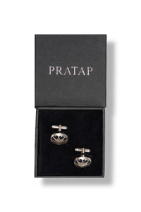 Silver floral cufflinks