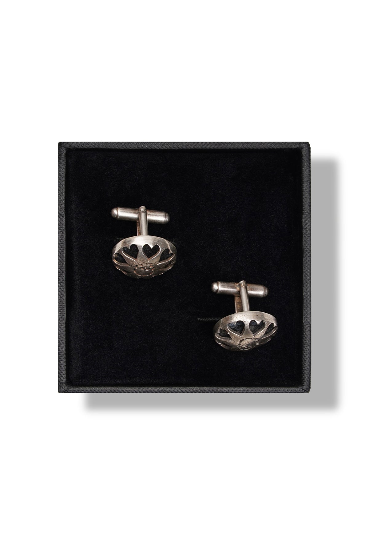 Silver floral cufflinks