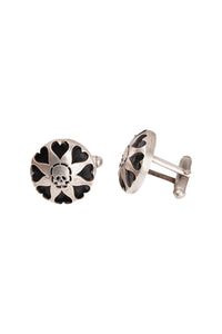 Silver floral cufflinks