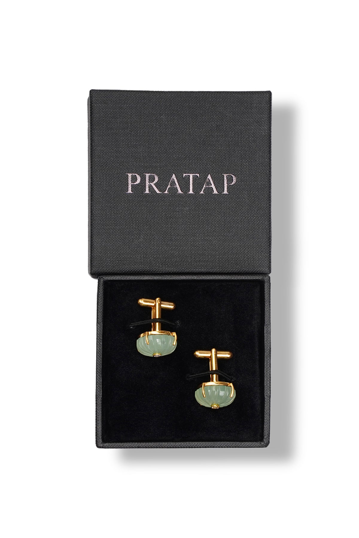 Mint Onyx round cufflinks