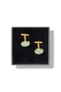 Mint Onyx round cufflinks