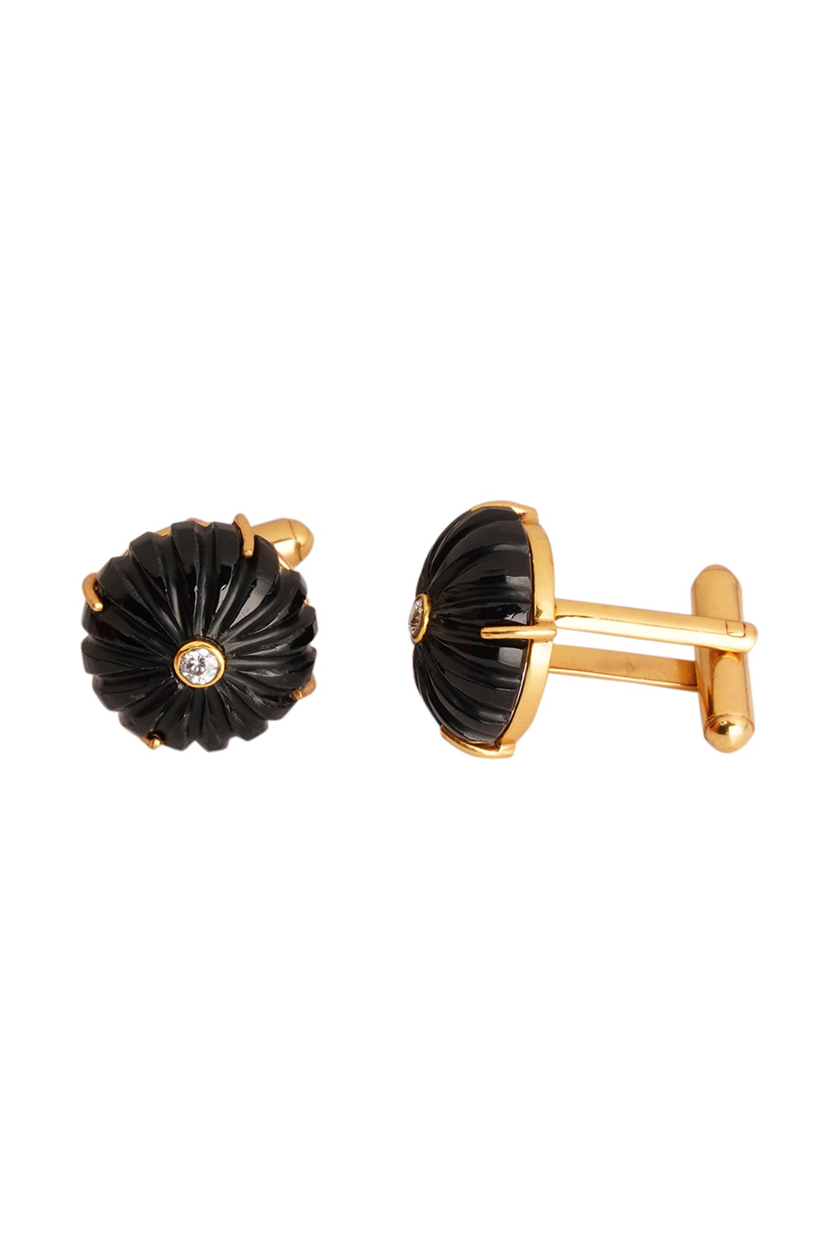 Black Onyx round cufflinks