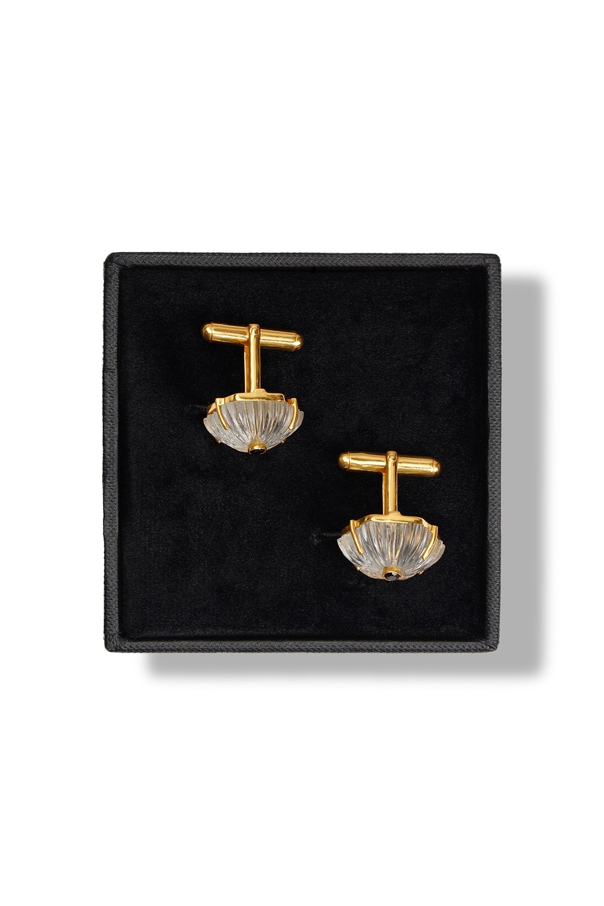 Clear Crystal Zig Zag Cufflinks