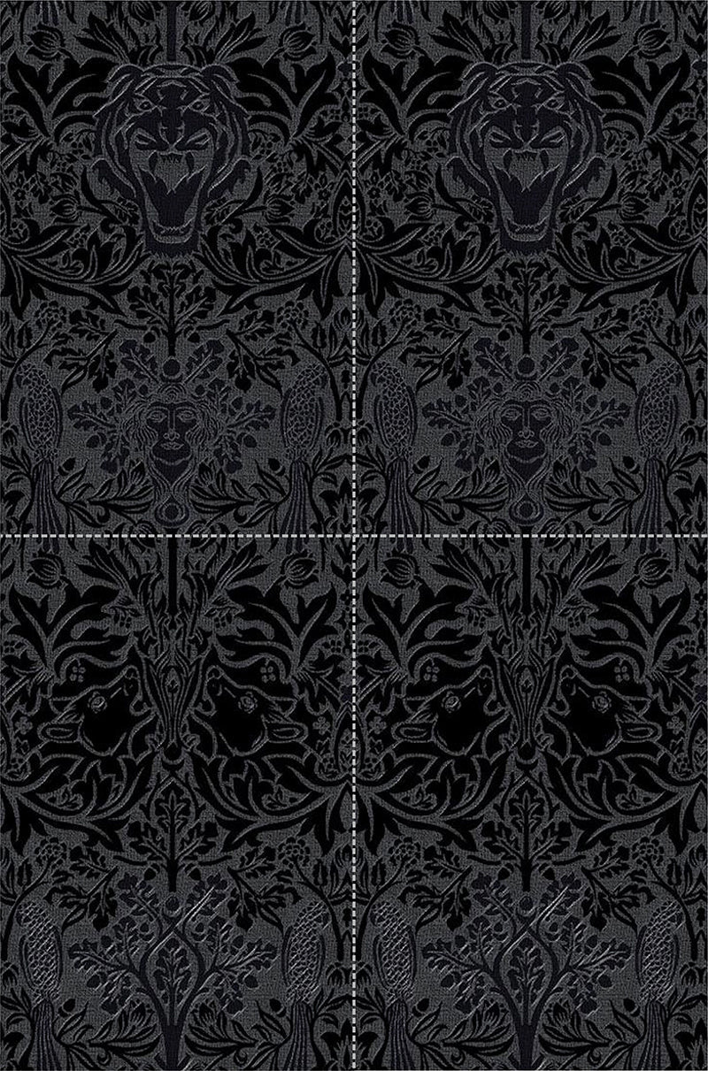 Welcome to the Jungle Black Embossed Wall Tiles