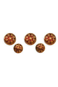 Gold Floral Jaal Button Set