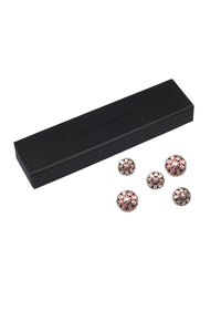 Red Floral Jaal Button Set