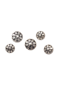 Silver Floral Jaal Button Set