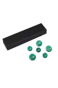 Green Hexagon Onyx Button set
